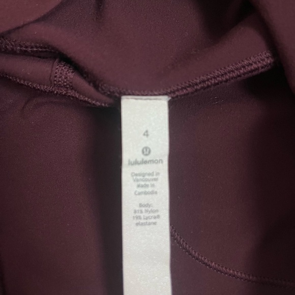 28” wine Lululemon Align Leggings - Picture 4 of 4